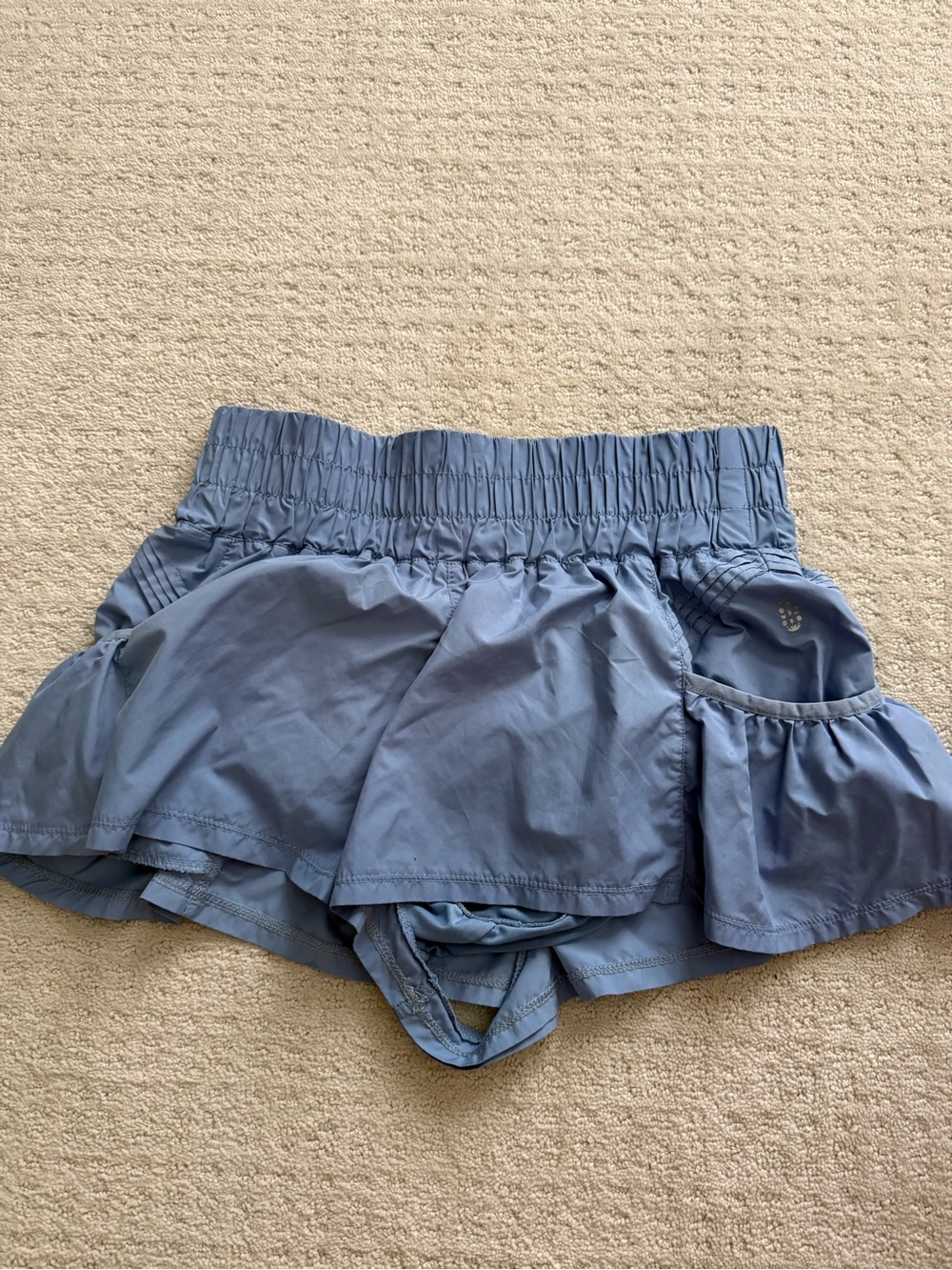 Get Your Flirt On FP Movement by Free People Dusty Blue Athletic Shorts